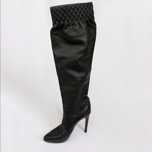 Casadei Black Quilted Platform Boots